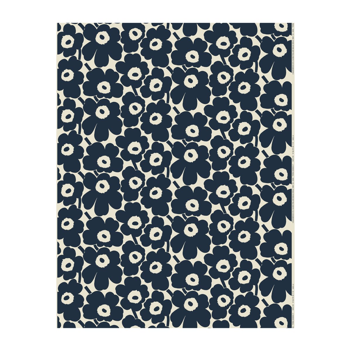 Marimekko Pieni Unikko -kangas Dark blue-cotton