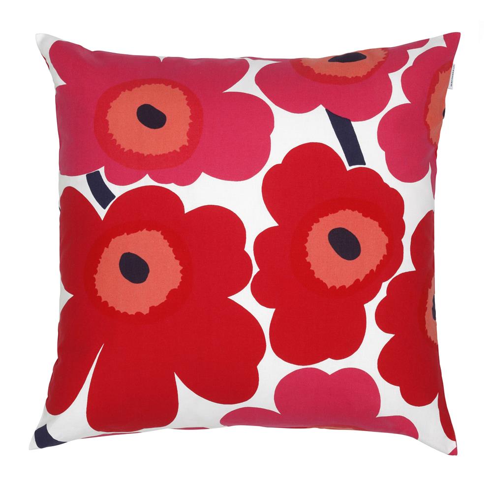 Marimekko Pieni Unikko -tyynynpäällinen 50 x 50 cm punainen-tummansininen