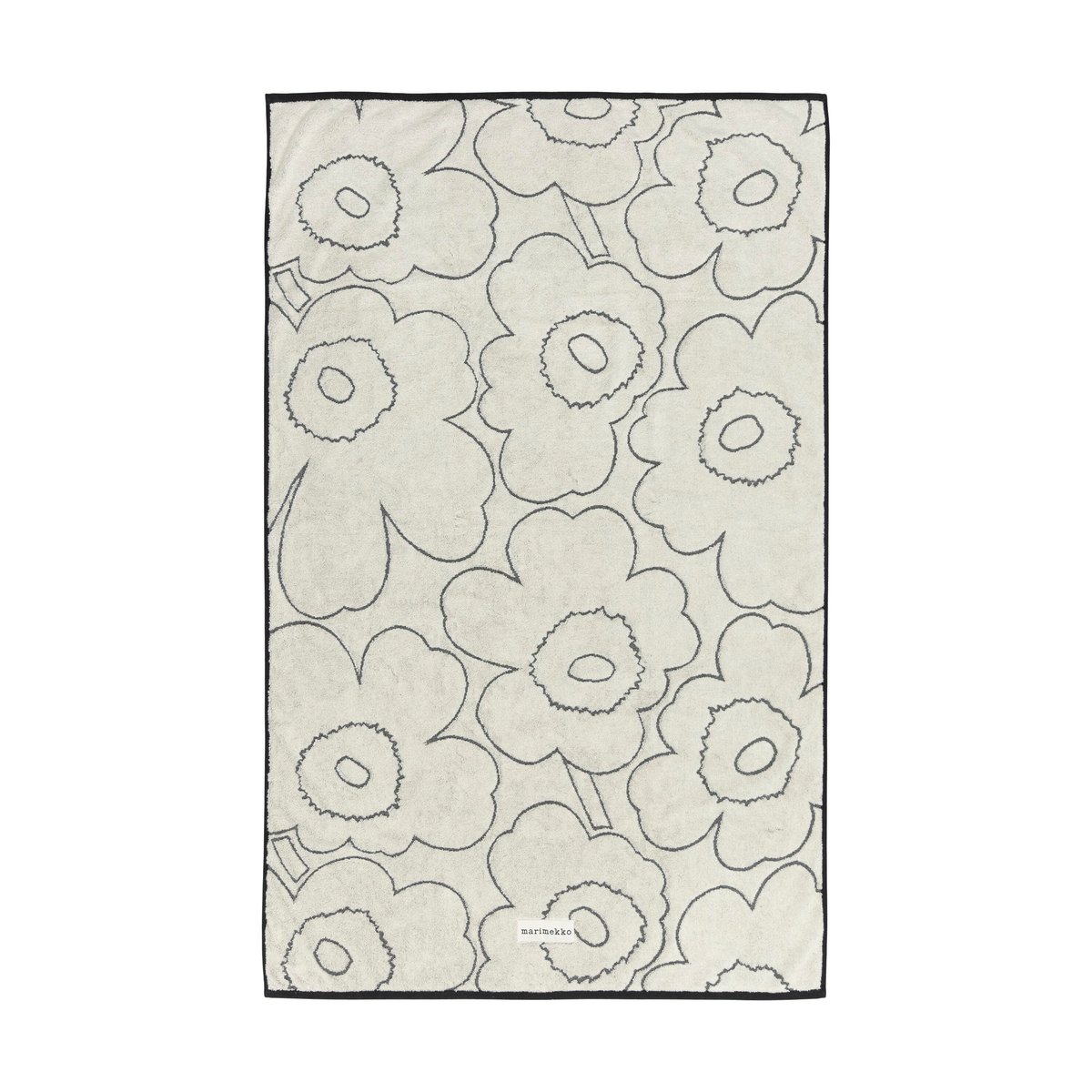 Marimekko Piirto Unikko kylpypyyhe 100×160 cm Ivory-black