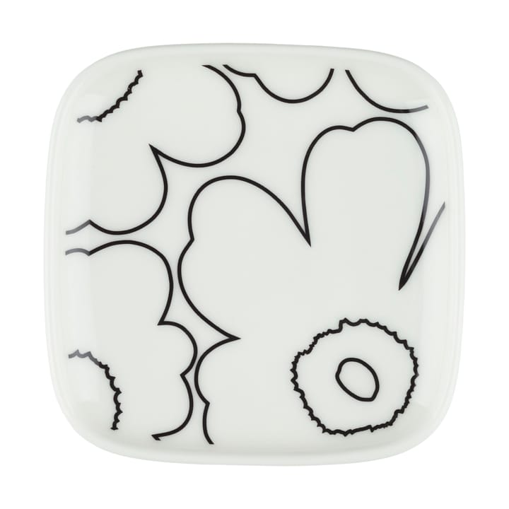 Piirto Unikko lautanen 10x10 cm - White-black - Marimekko