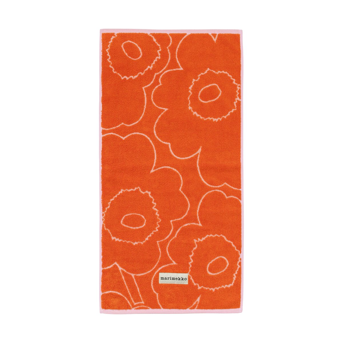 Marimekko Piirto Unikko pyyhe 50×100 cm Burnt orange-pink