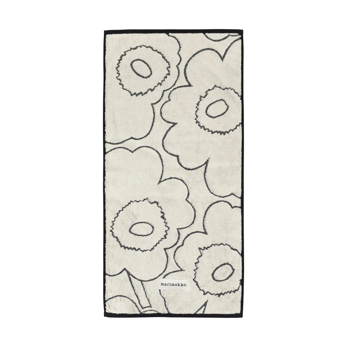 Marimekko Piirto Unikko pyyhe 50×100 cm Ivory-black