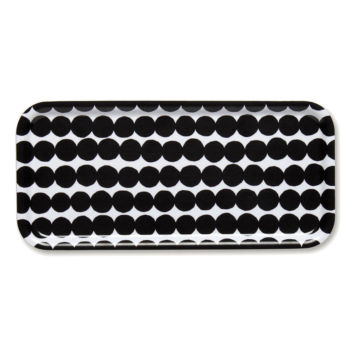 Marimekko Räsymatto tarjotin 15×32 cm Musta-valkoinen