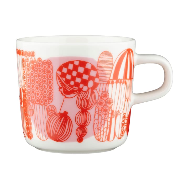 Siirtolapuutarha muki 20 cl - White-orange-light pink - Marimekko