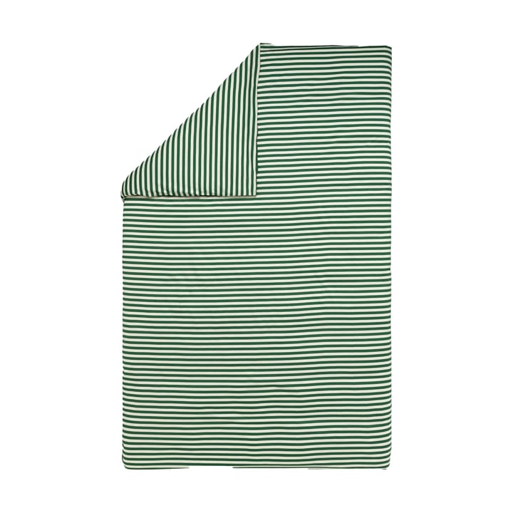 Tasaraita pussilakana 150x210 cm - Off white-dark green - Marimekko