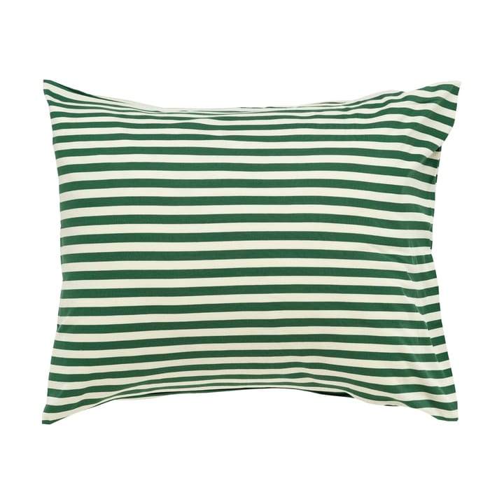 Tasaraita tyynynpäällinen 50x60 cm - Off white-dark green - Marimekko