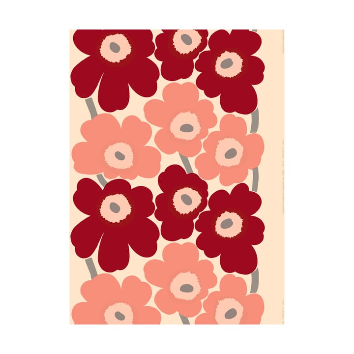 Unikko kangas - Dark cherry-rosa - Marimekko