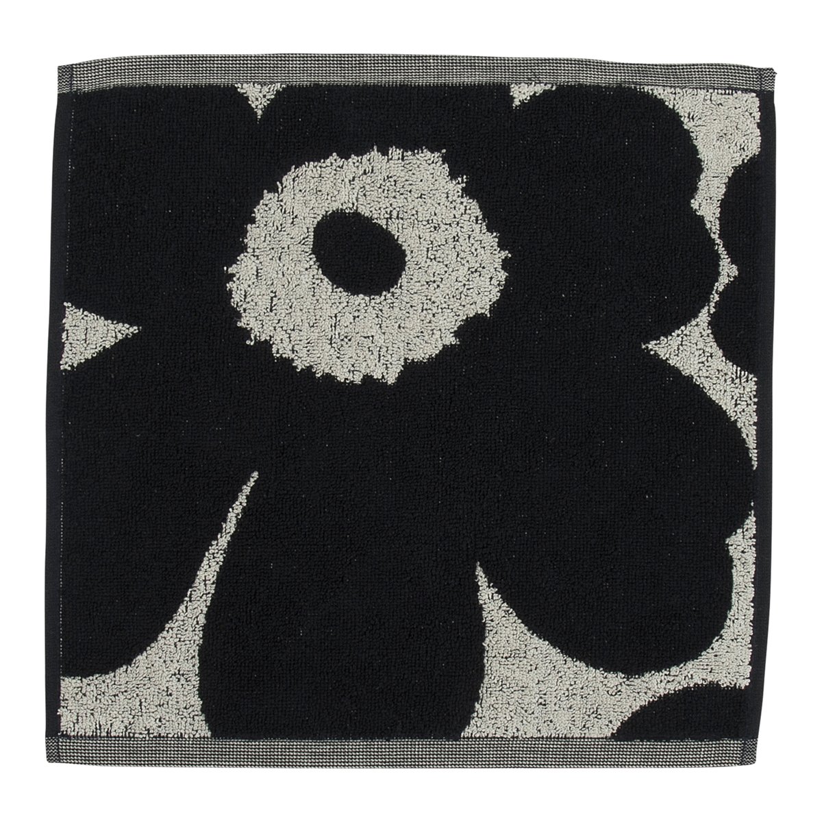 Marimekko Unikko käsipyyhe luonnonvalkoinen-tummansininen 30×30 cm