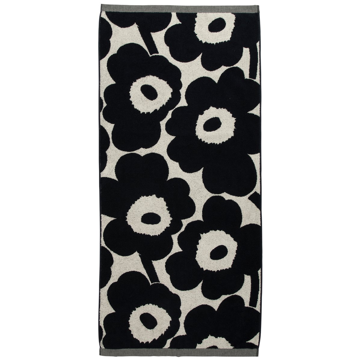 Marimekko Unikko käsipyyhe luonnonvalkoinen-tummansininen 70×150 cm