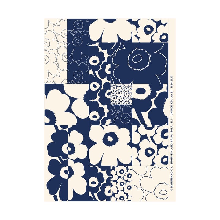 Unikko kollaasi juliste 50x70 cm - Off-white-dark blue - Marimekko