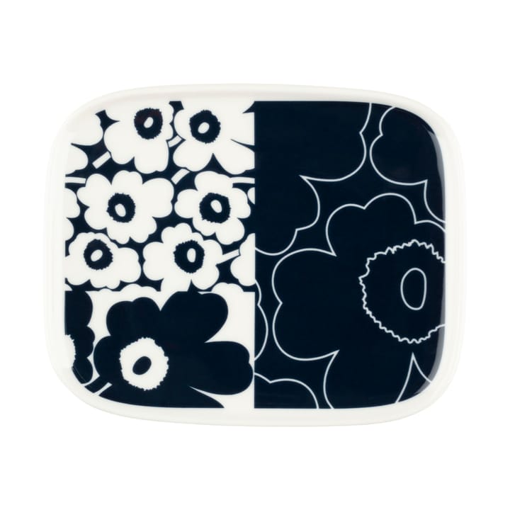 Unikko kollaasi lautanen 12x15 cm - White-dark blue - Marimekko