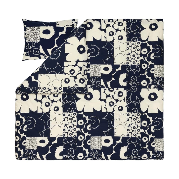 Unikko kollaasi pussilakana 240x220 cm - Off-white-dark blue - Marimekko