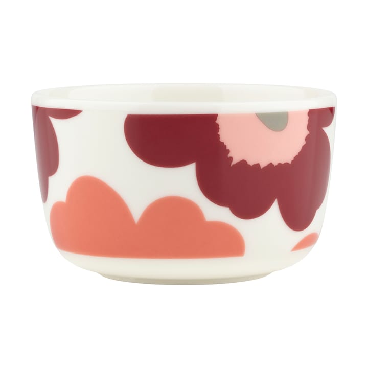 Unikko kulho 2,5 dl - White-dark cherry-salmon red - Marimekko