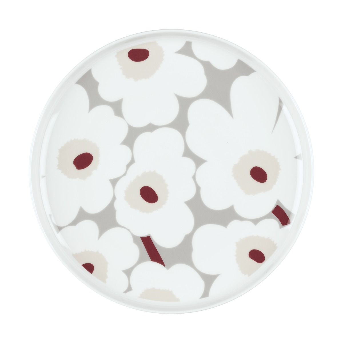 Marimekko Unikko lautanen Ø 25 cm White-l. grey-red-yellow