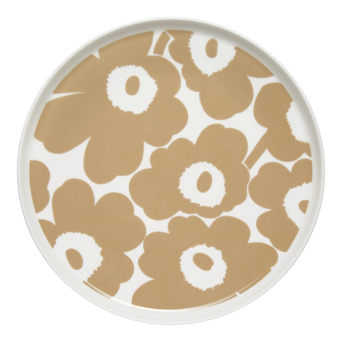 Marimekko Unikko -lautanen beige-valkoinen Ø 25 cm