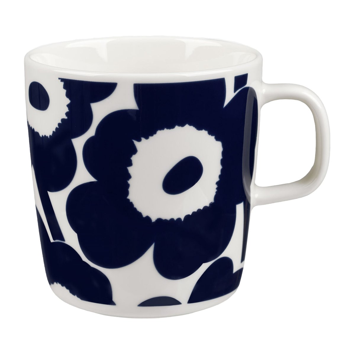 Marimekko Unikko muki 40 cl Valkoinen-tummansininen