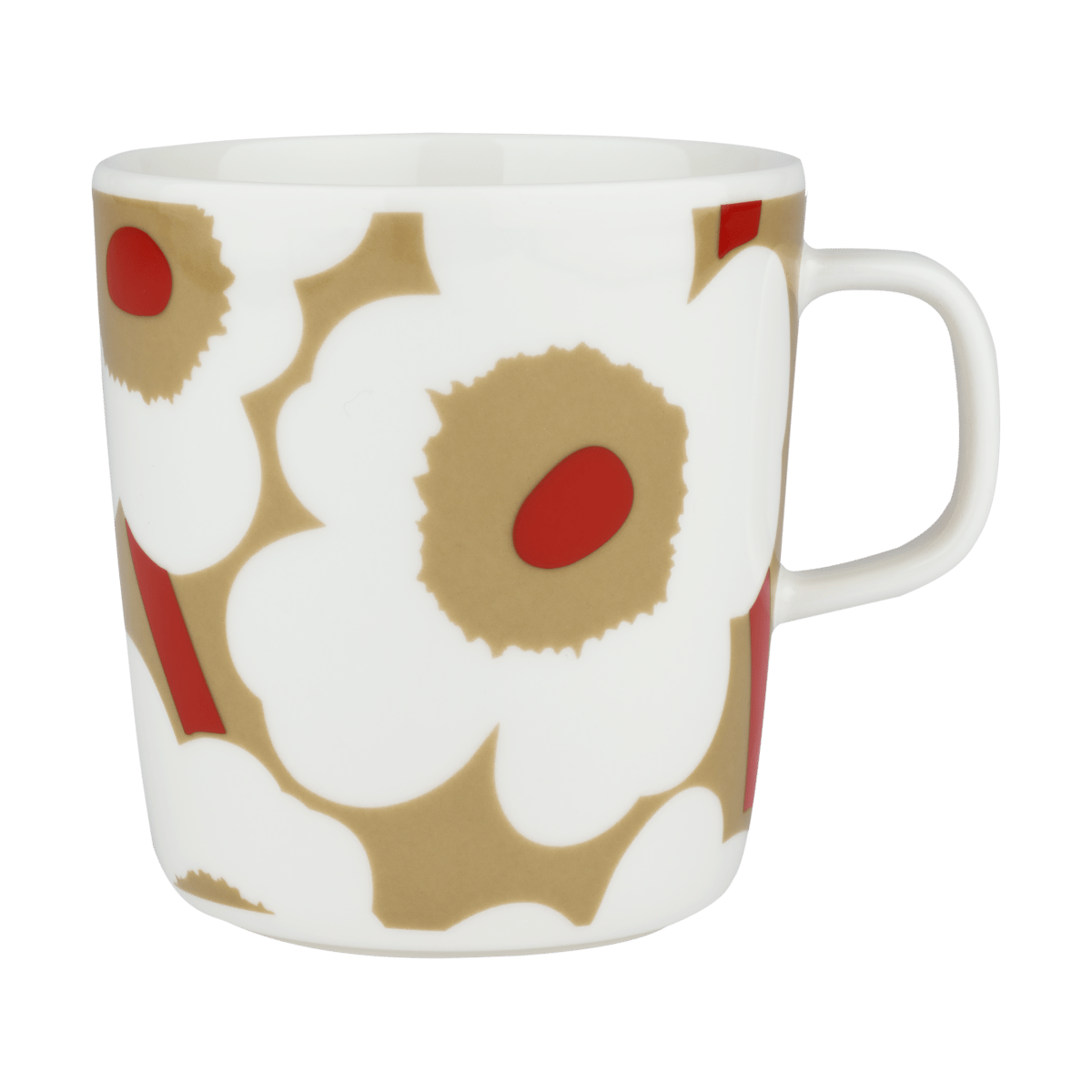 Marimekko Unikko muki 40 cl White-beige-red