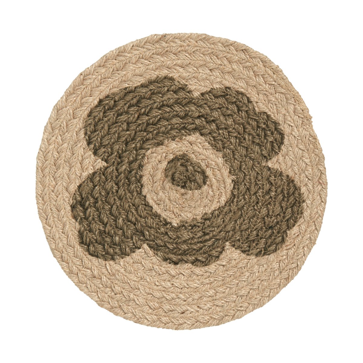 Marimekko Unikko pannunalunen juutti Ø25 cm Beige-Vihreä