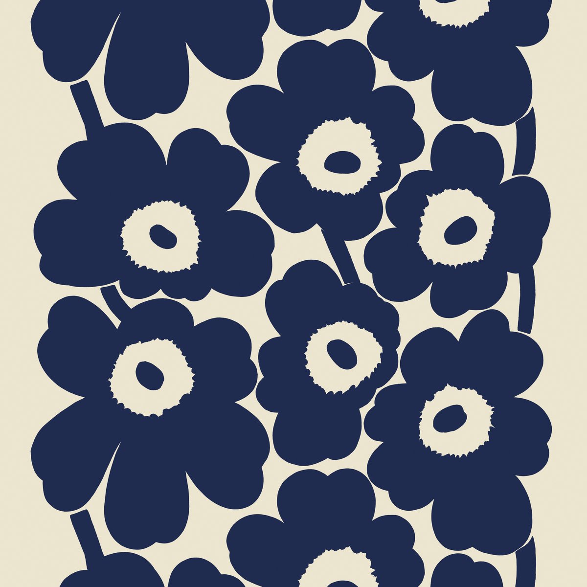 Marimekko Unikko pellavakangas Tummansininen