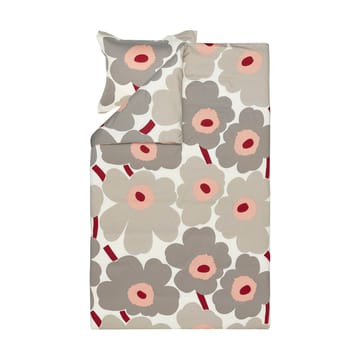 Unikko-pussilakana satiinia 150x210 cm - Off white-warm grey-pink - Marimekko