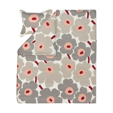 Unikko-pussilakana satiinia 240x220 cm - Off white-warm grey-pink - Marimekko