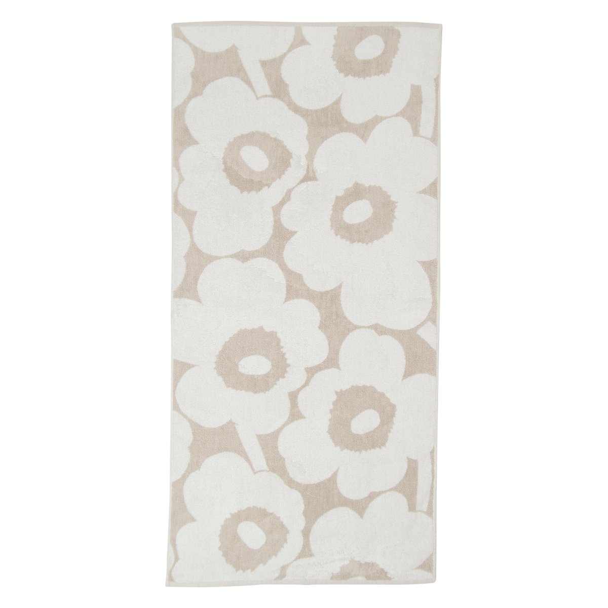 Marimekko Unikko pyyhe beige-valkoinen 70×150 cm