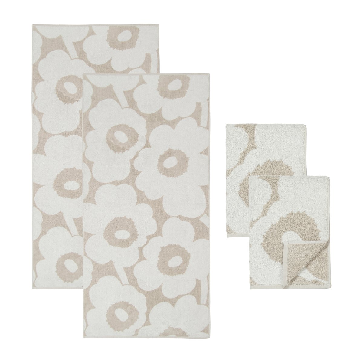 Marimekko Unikko pyyhesetti Beige-valkoinen