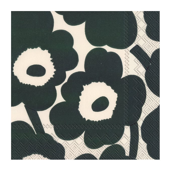 Marimekko Unikko servetti 33×33 cm 20 kpl Cream green