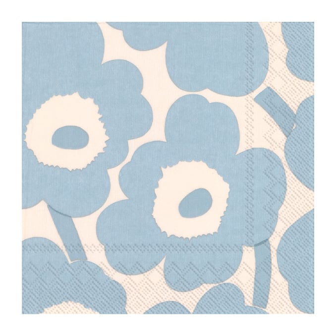 Marimekko Unikko servetti 33×33 cm 20 kpl Cream light blue