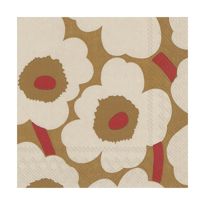 Marimekko Unikko servetti 33×33 cm 20 kpl Dark cream-red