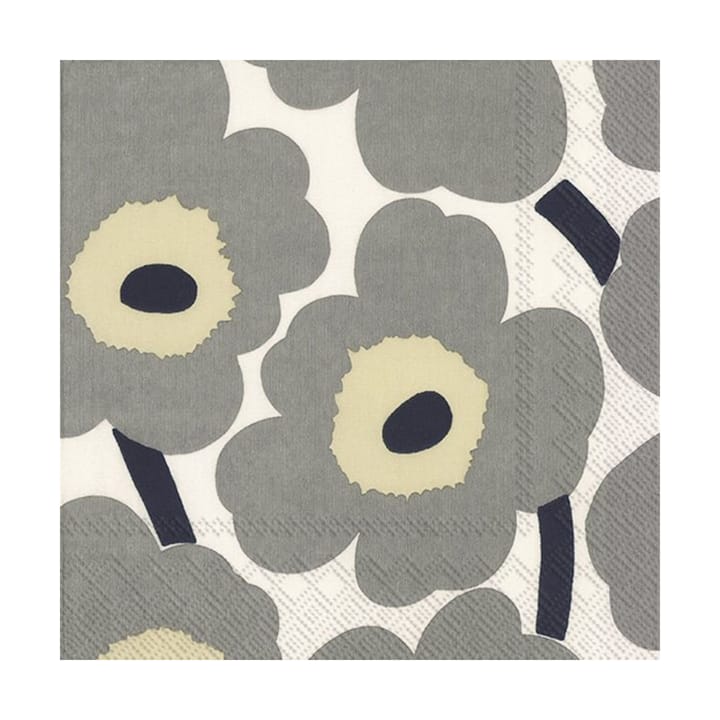 Unikko servetti 33x33 cm 20 kpl - Harmaa-valkoinen - Marimekko