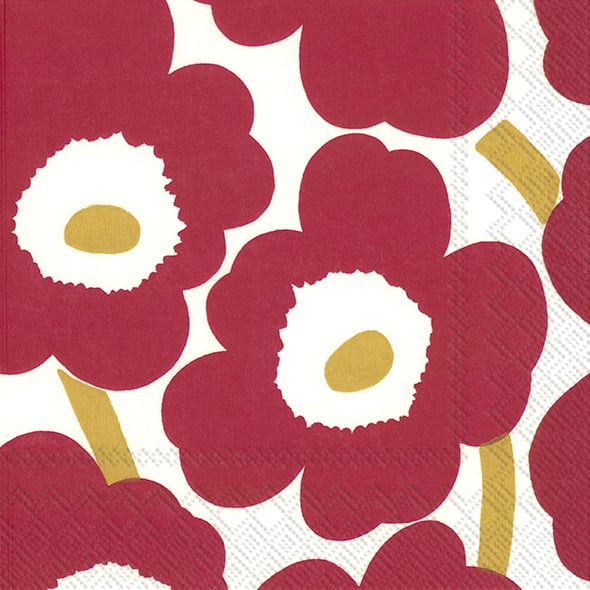 Marimekko Unikko servetti 33×33 cm 20 kpl Red-Gold