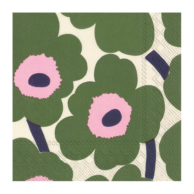 Marimekko Unikko servetti 33×33 cm 20 kpl Tummanvihreä