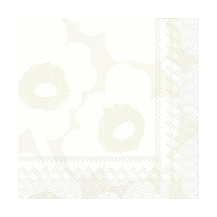 Marimekko Unikko servetti 33×33 cm 20 kpl White-grey