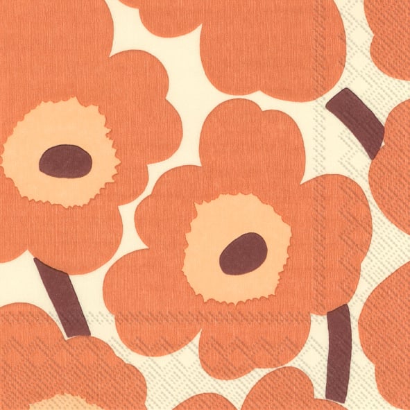 Marimekko Unikko servietti 33×33 cm 20-pakkaus Cream-Terracotta