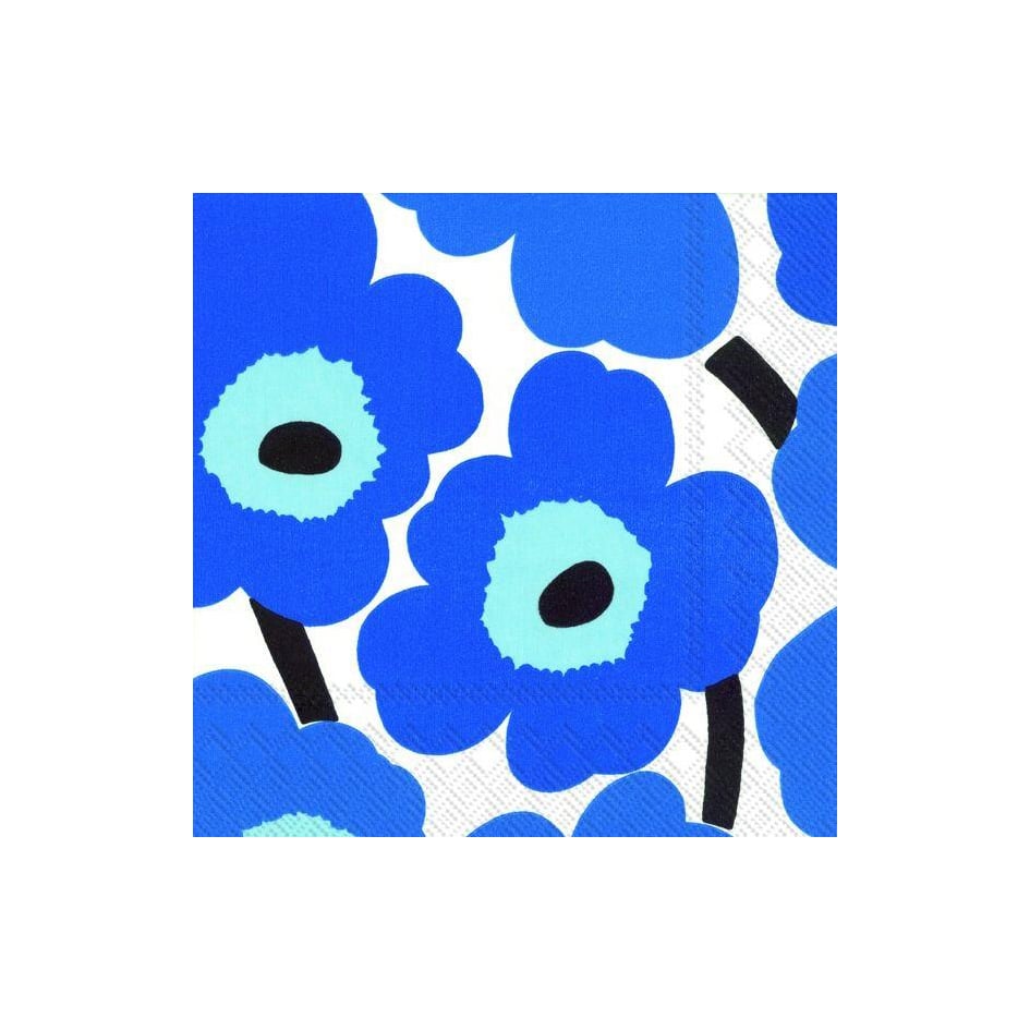 Marimekko Unikko servietti 33×33 cm 20-pakkaus Sininen