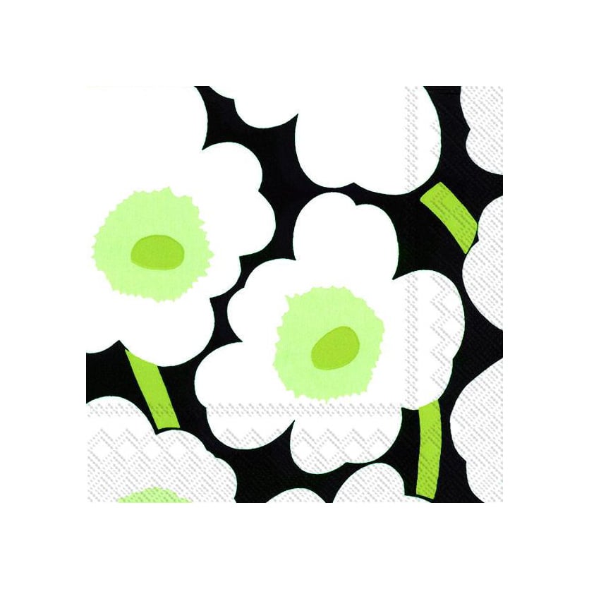 Marimekko Unikko servietti 40×40 cm 20-pakkaus Musta