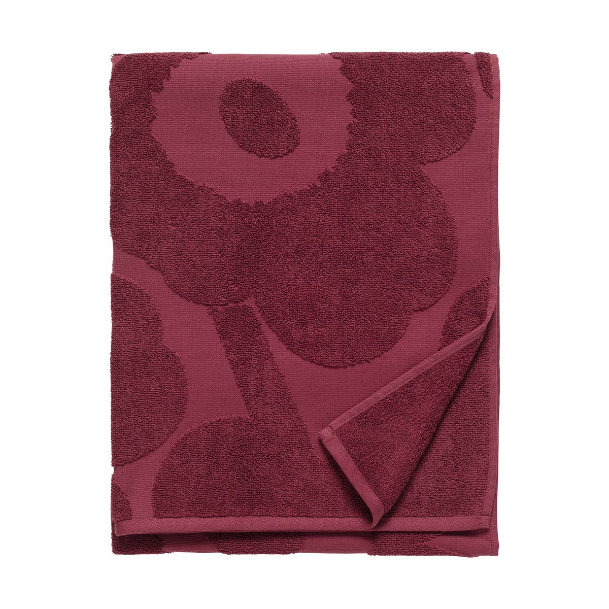 Marimekko Unikko solid kylpypyyhe 70×150 cm Dark red