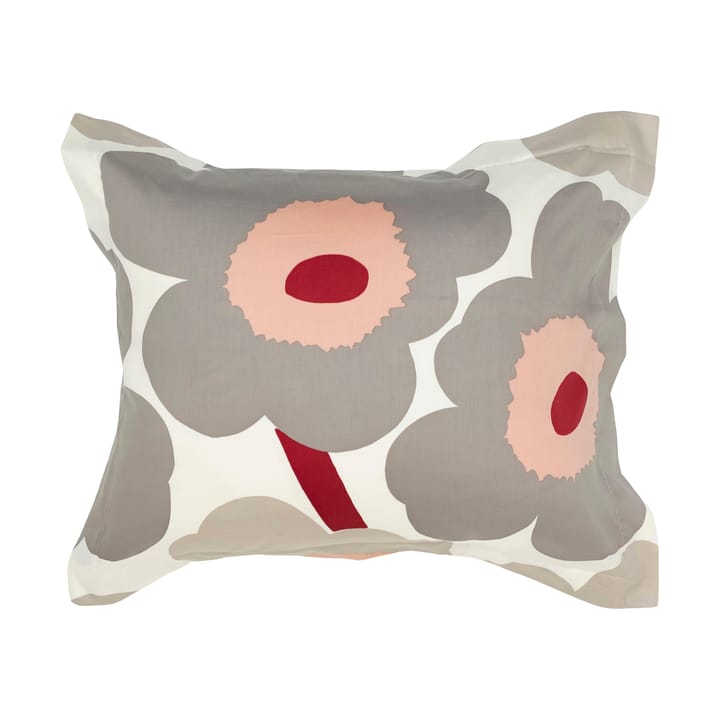 Unikko tyynyliina satiinia 50x60 cm - Off white-warm grey-pink - Marimekko