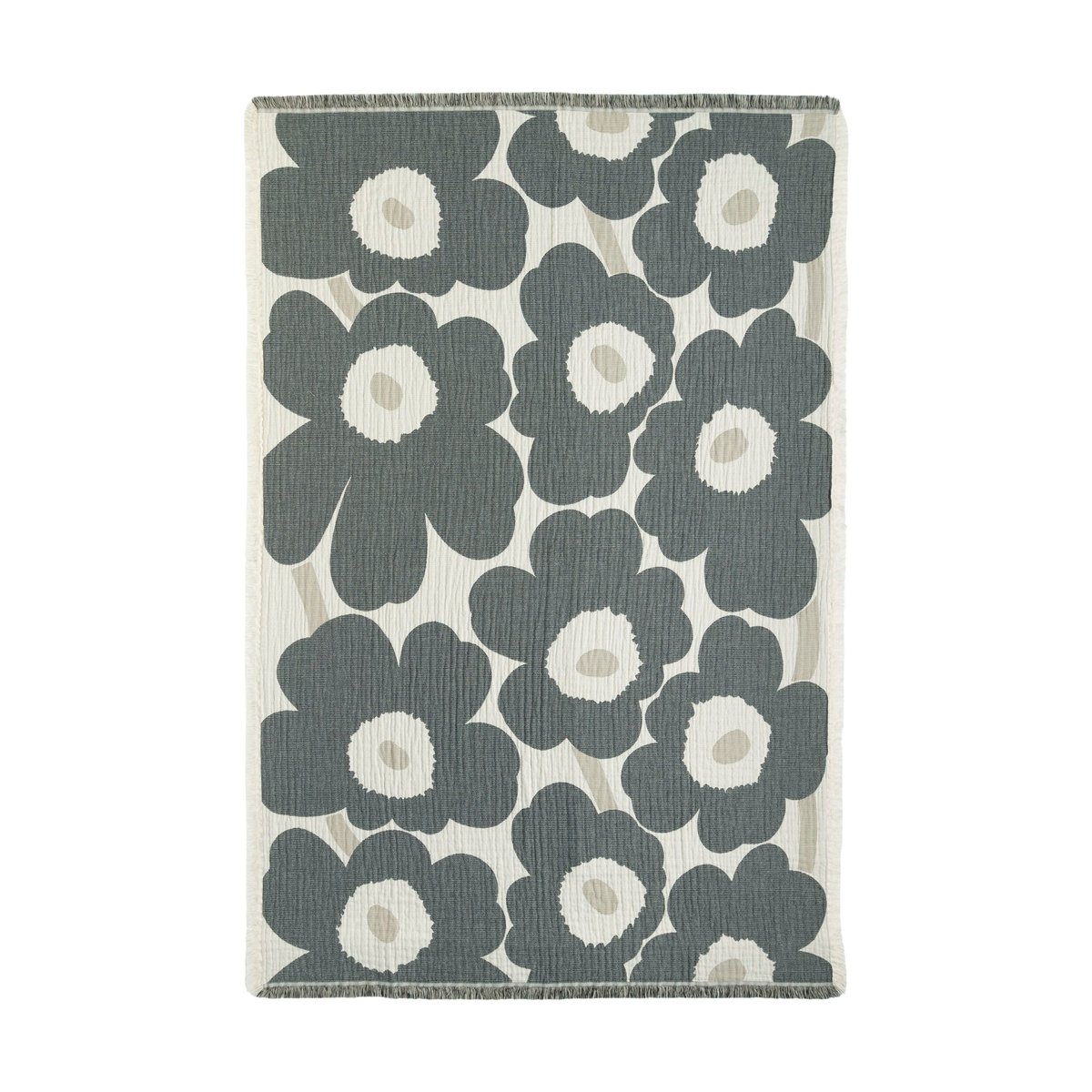 Marimekko Unikko viltti 150×220 cm Off white-charcoal-sand