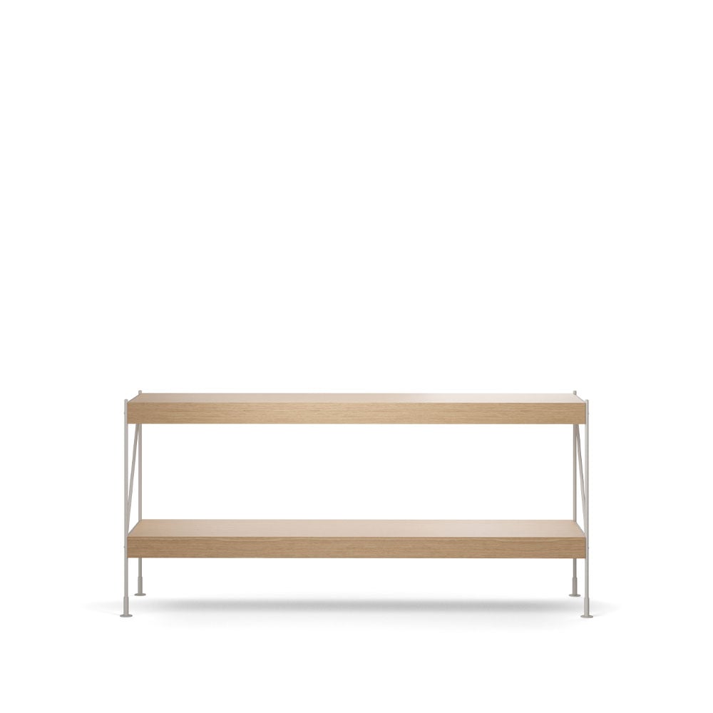 MENU Zet hyllyjärjestelmä Natural oak 1×2 ivory steel base