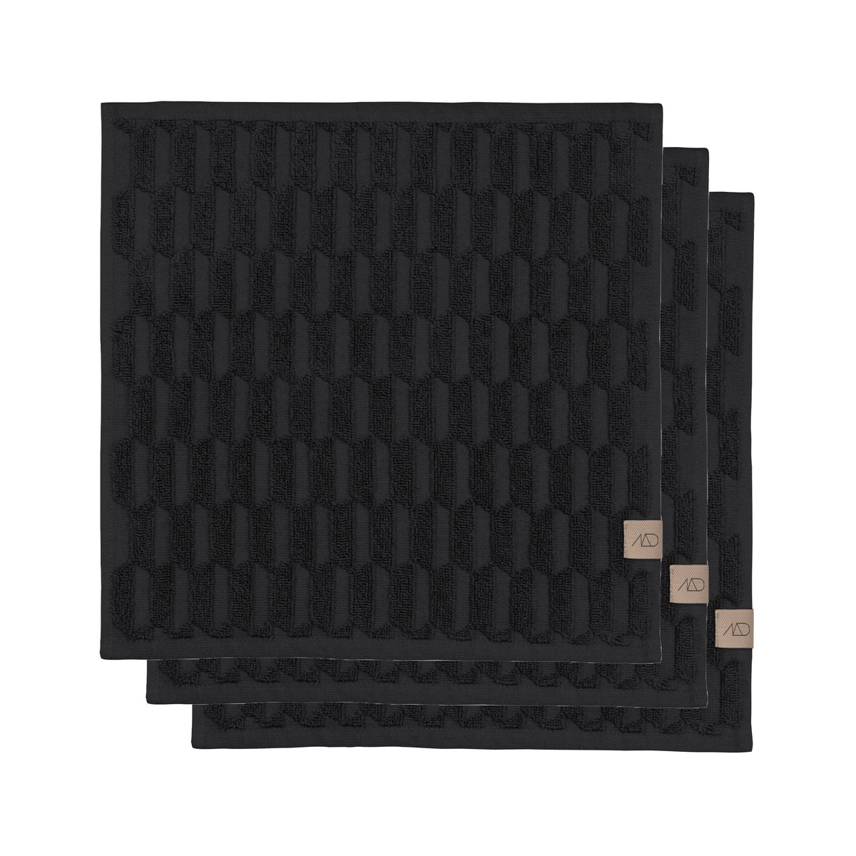 Mette Ditmer Geo pyyhe 30 x 30 cm 3-pakkaus Black