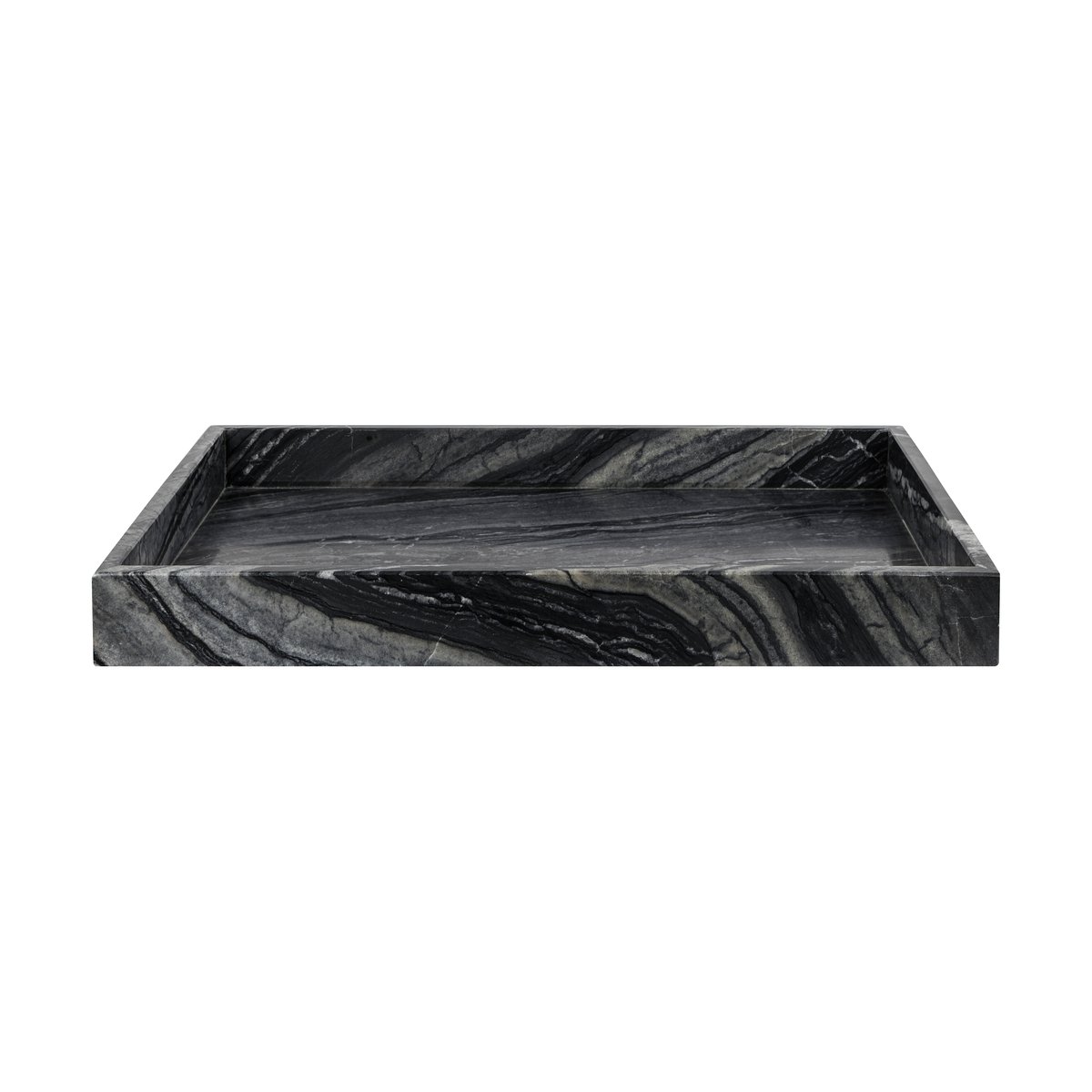 Mette Ditmer Marble koristetarjotin large 30×40 cm Black-grey