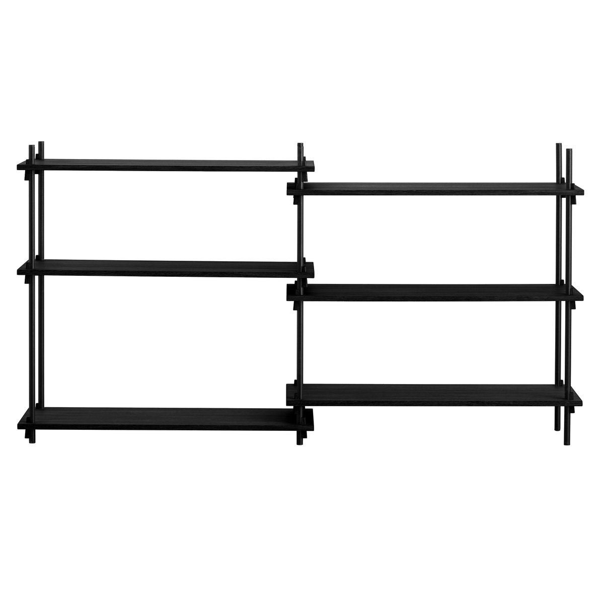 MOEBE Moebe shelving system low double Black