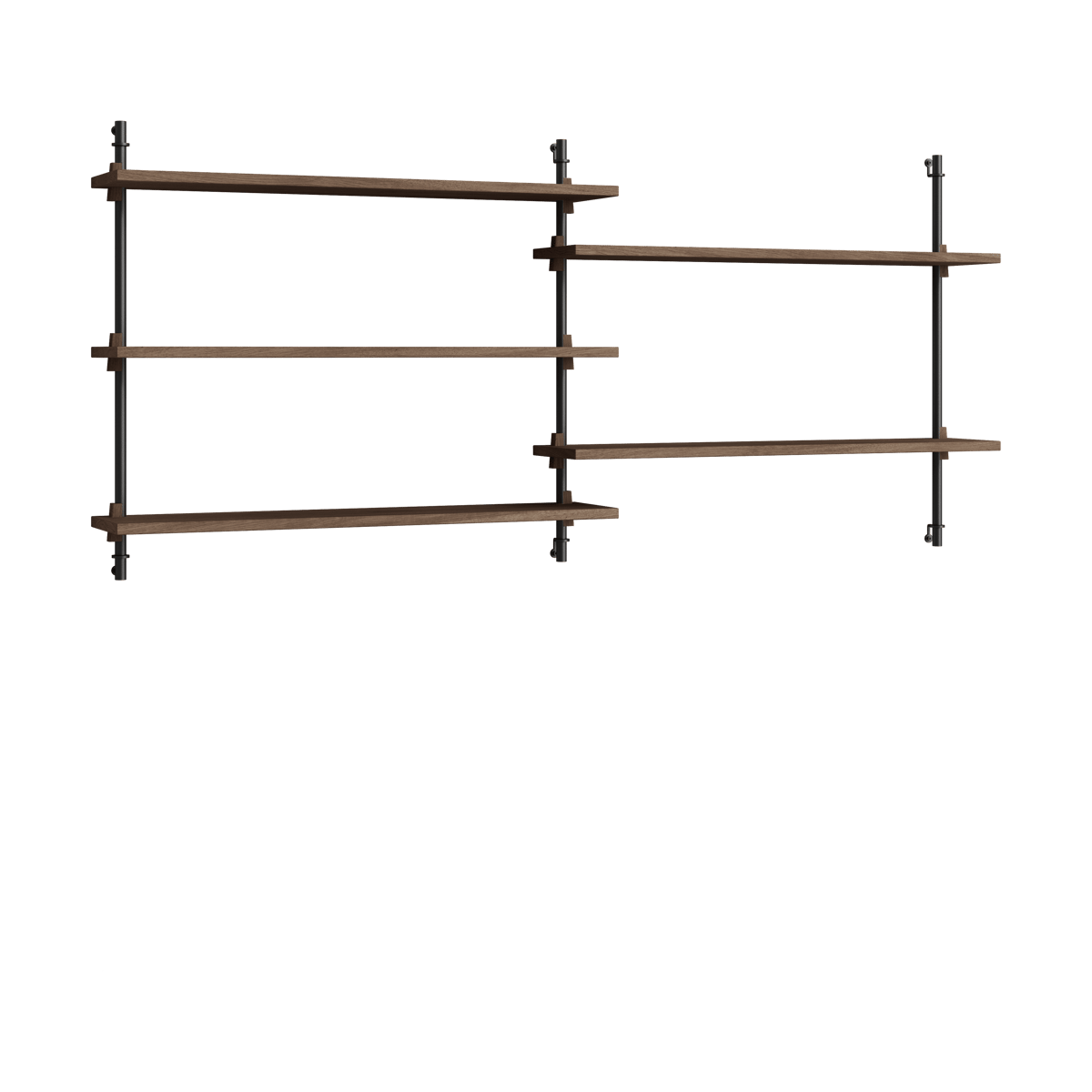 MOEBE Moebe wall shelving ws.65.2.B Poltettu tammi-musta