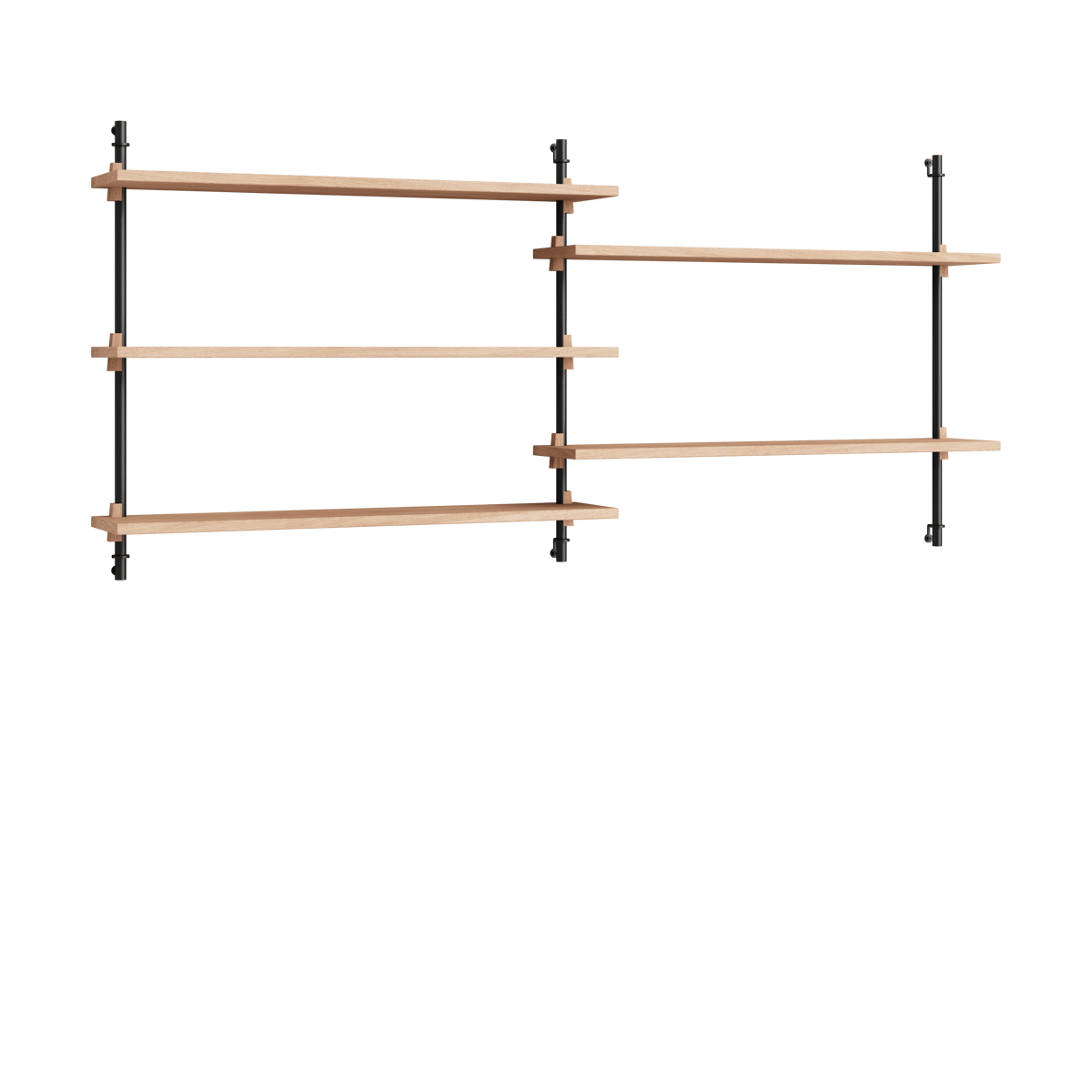 MOEBE Moebe wall shelving ws.65.2.B Tammi-musta