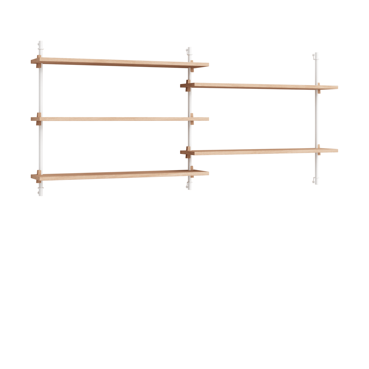 MOEBE Moebe wall shelving ws.65.2.B Tammi-valkoinen