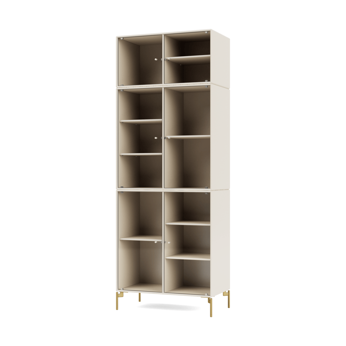 Montana Ripple IV vitriinikaappi 69,6×187,2×38 cm Oat-jalat brass