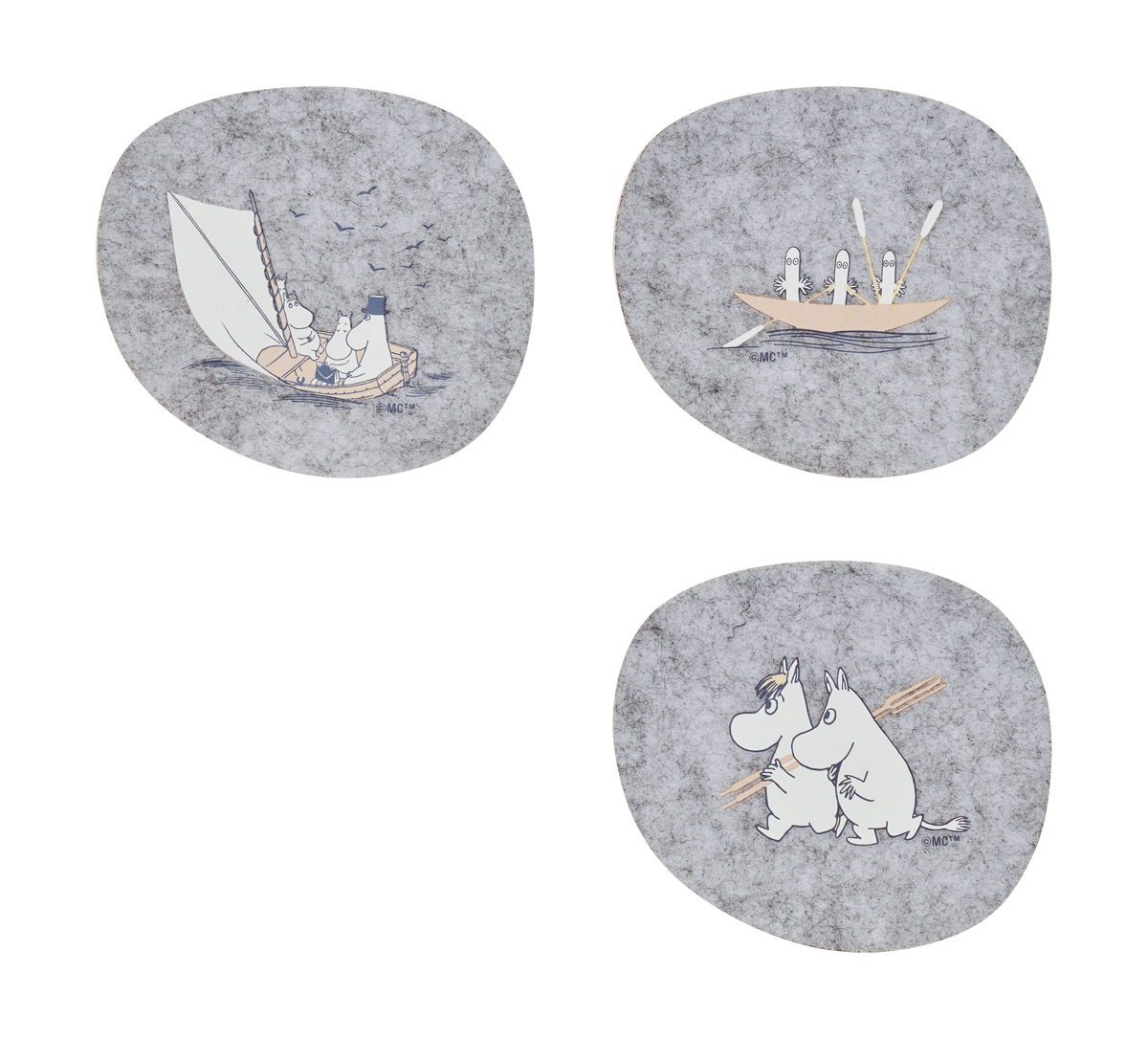 Muurla Moomin lasinaluset 9,5×11 cm 4 kpl Sailors