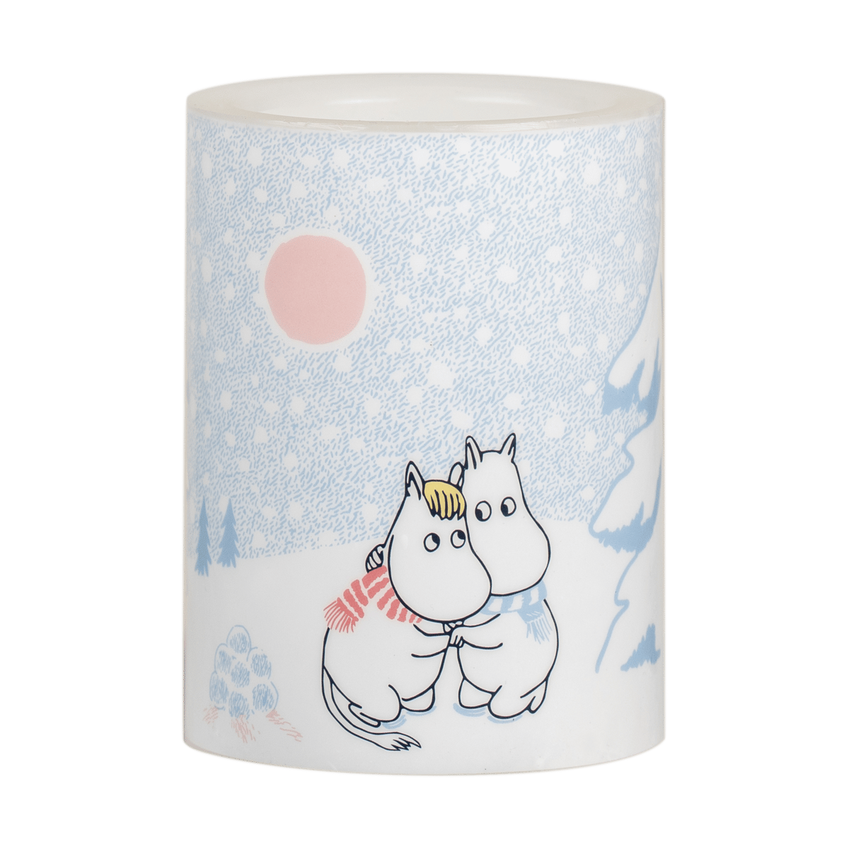 Muurla Moomin LED-pöytäkynttilä 10 cm Let it snow